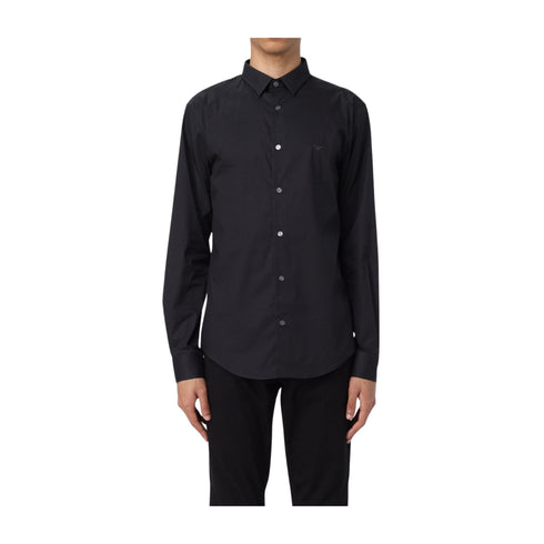 EMPORIO ARMANI Camicia elegante Camicia Uomo con logo applicato Nero - Francavilla Moda